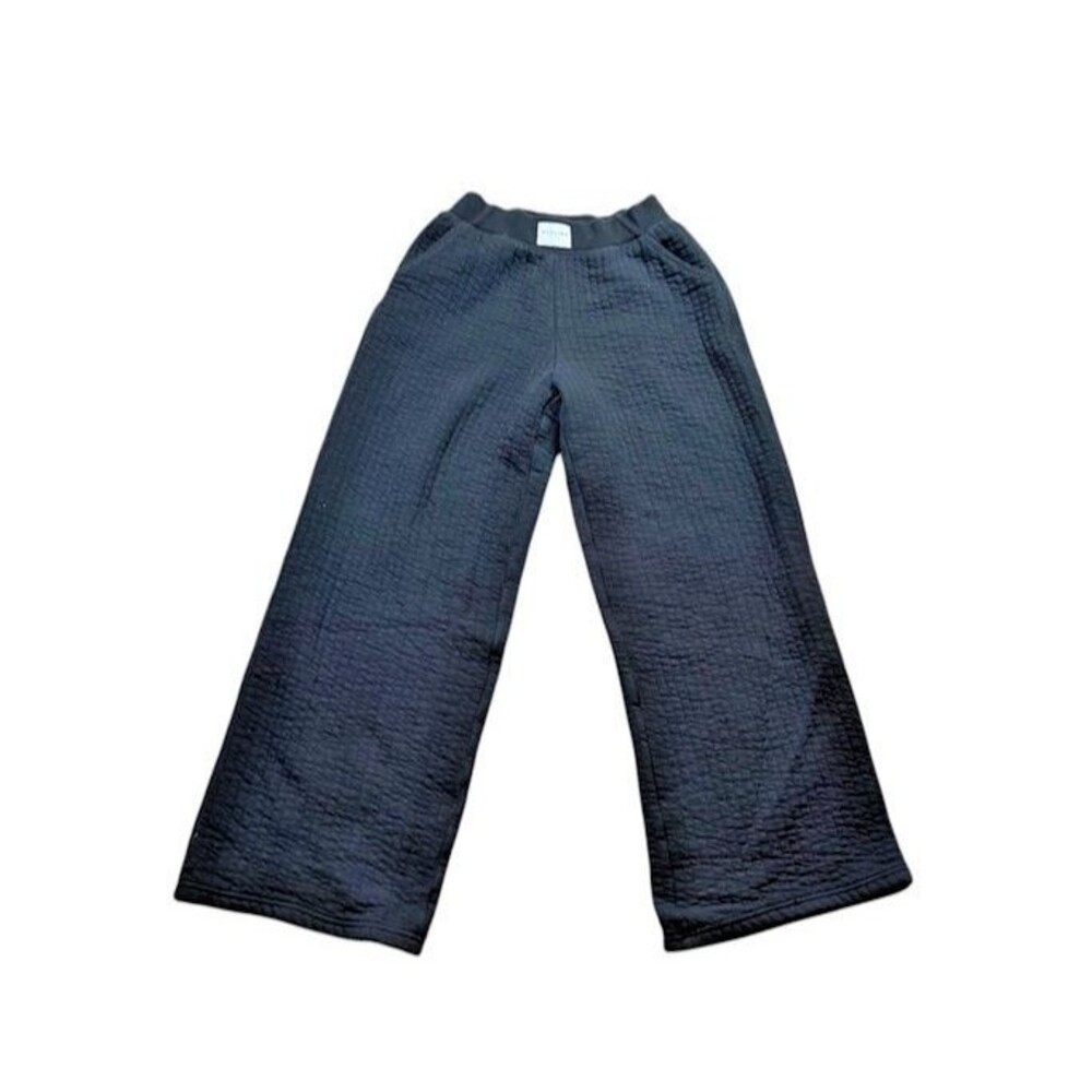 Offline by Aerie Wide Leg Quilted Sweatpants Womens Size Small Black Relaxed